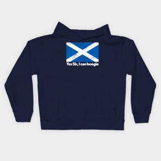 Yes Sir, I Can Boogie / Faded Style Scottish Flag Design Kids Hoodie